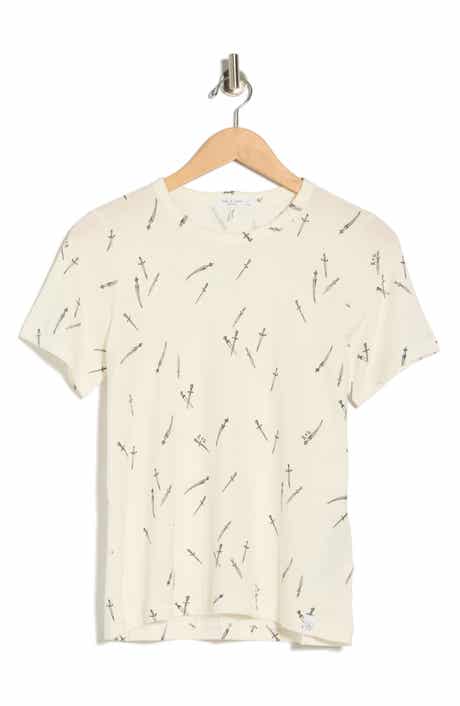 rag & bone Dagger Print Cotton Blend T-Shirt