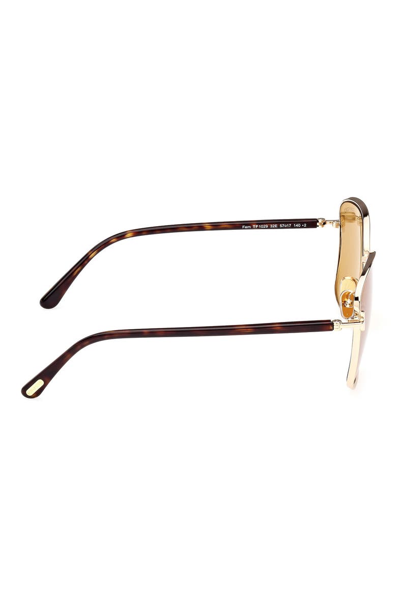 57mm Square Sunglasses, Alternate, color, GOLD / BROWN