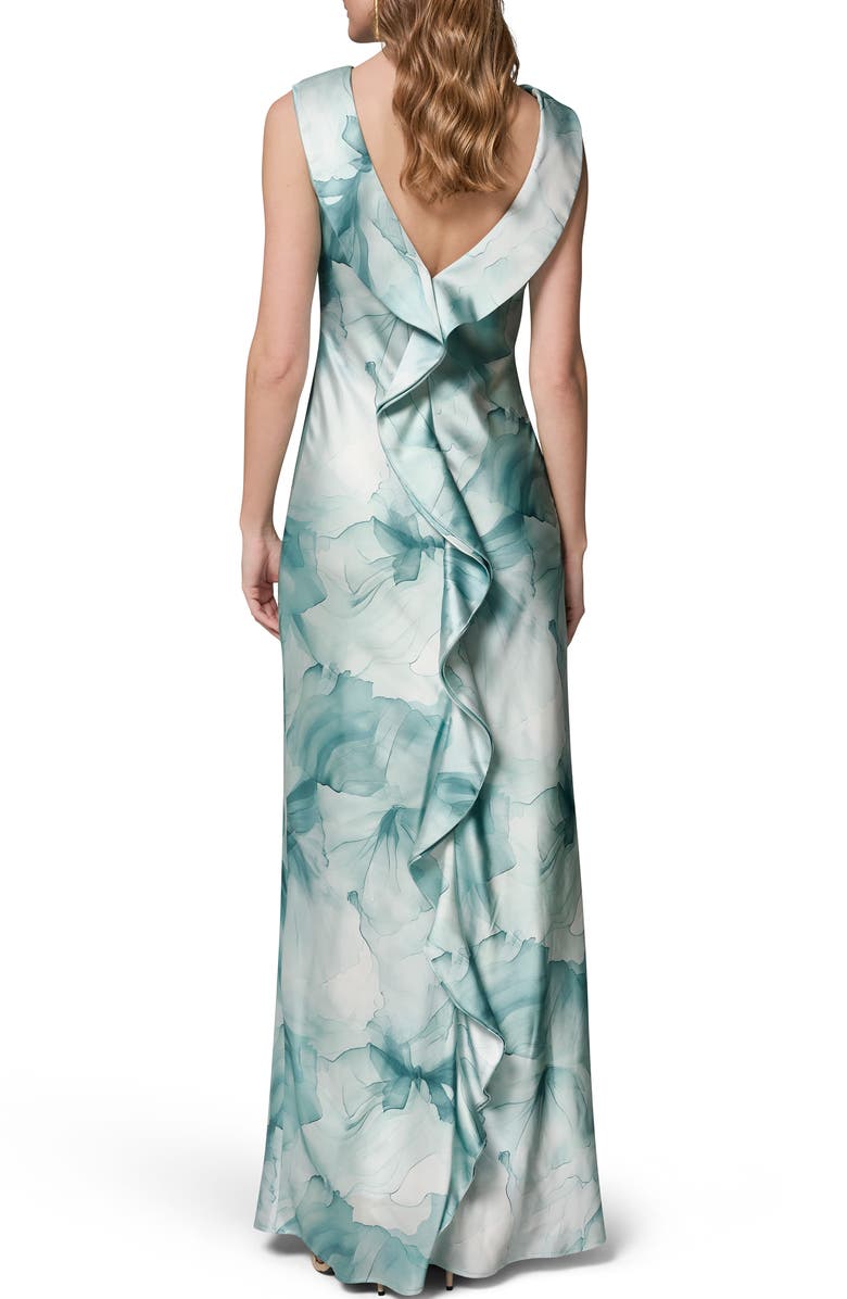 Donna Karan New York Floral Print Satin Gown, Alternate, color, Watrlily M