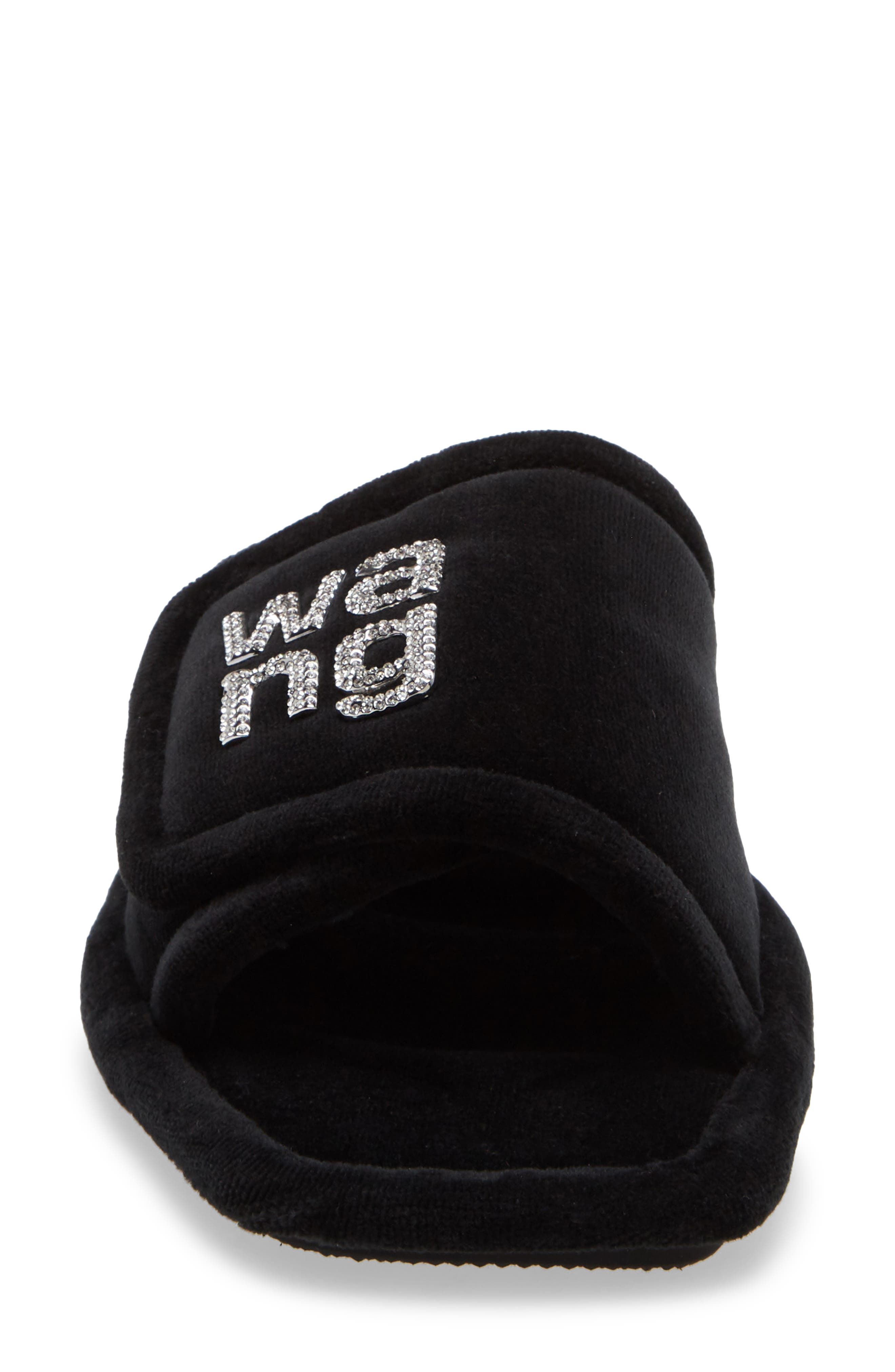 Alexander Wang Lana Crystal Logo Slide Slipper, Alternate, color, 