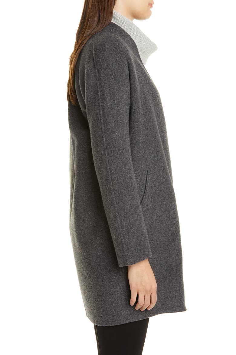 Singer Reversible Wool Blend Coat, Alternate, color, CHARCOAL/ RUST