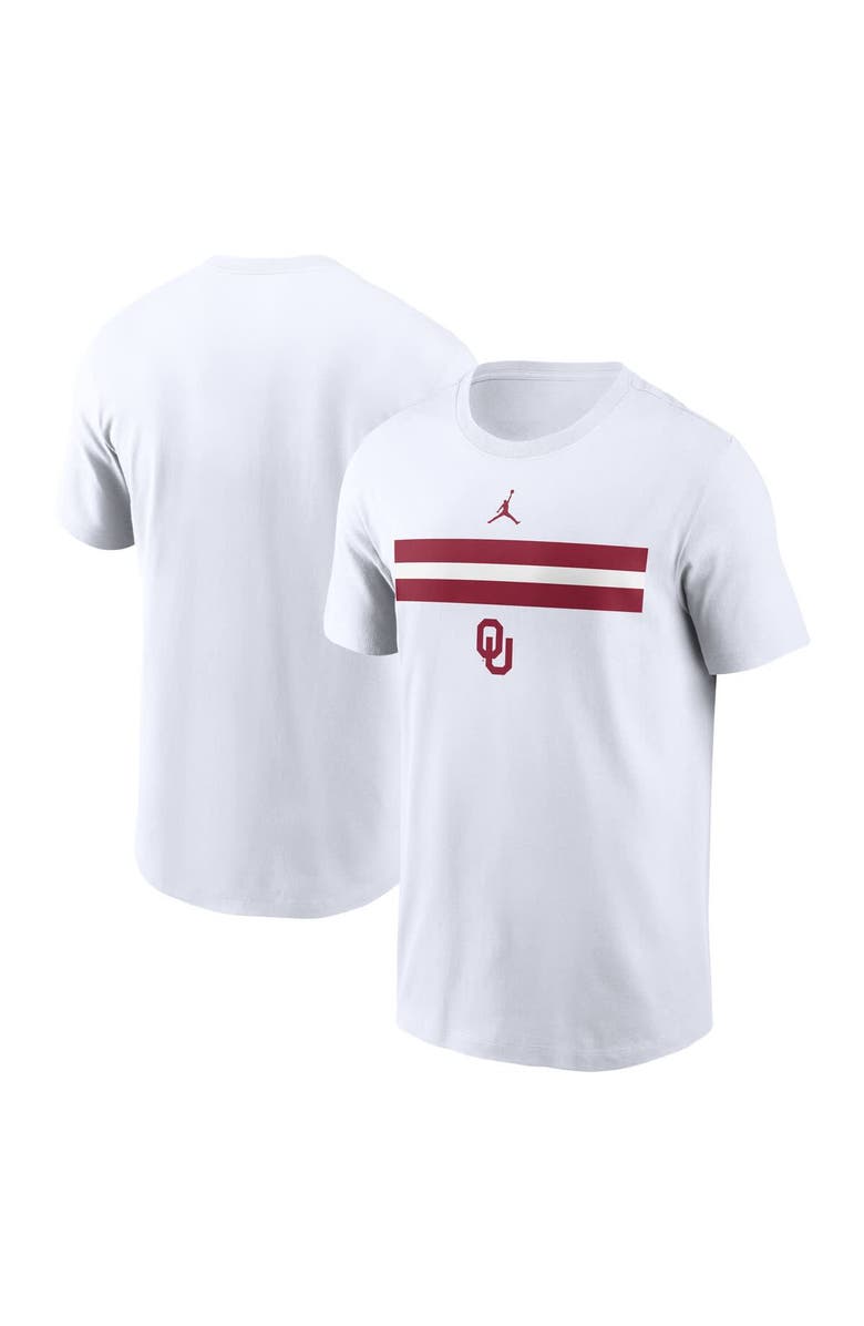 Jordan Brand Men's Jordan Brand White Oklahoma Sooners Campus Pattern T-Shirt, Alternate, color,