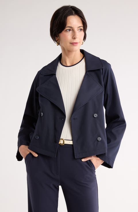 Double Breasted Crop Trench Coat