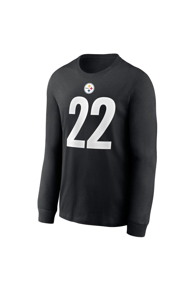 Men's Nike Najee Harris Black Pittsburgh Steelers Player Name & Number Long Sleeve T-Shirt, Alternate, color, Black