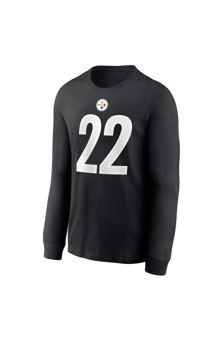 Nike Men's Nike Najee Harris Black Pittsburgh Steelers Player Name & Number Long Sleeve T-Shirt, Alternate, color,