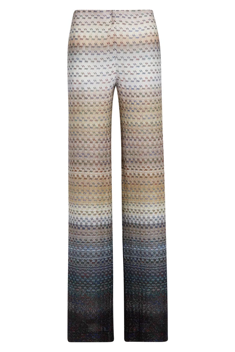 Wavy Stripe Raschel Knit Palazzo Pants, Alternate, color, BLUE AND BROWN TONES
