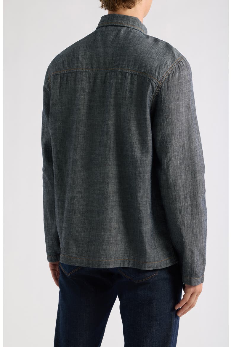 Manilla Chambray Button-Up Shirt, Alternate, color, INDIGO