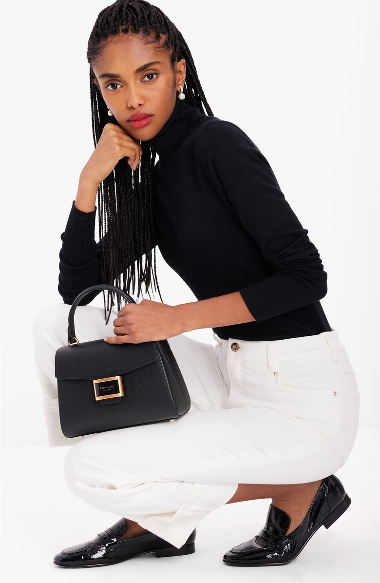 Kate Spade New York small katy textured leather top handle bag, Alternate, color,