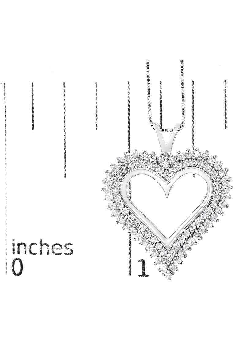 Silver 2.00 Cttw Diamond Heart Pendant Necklace, Alternate, color, White