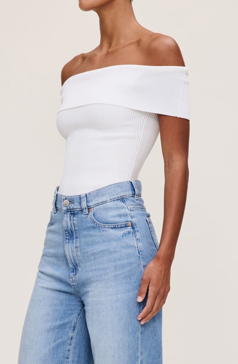DL1961 Off the Shoulder Rib Top, Alternate, color, White