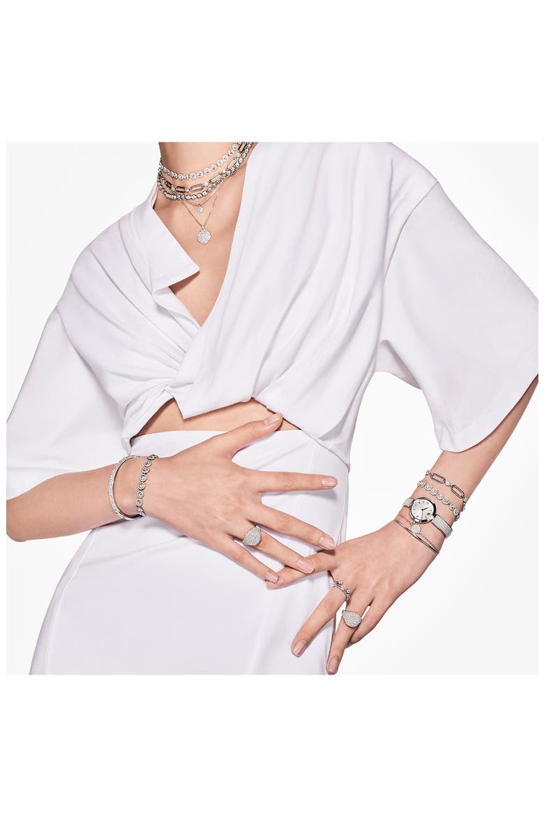 Sublima Bangle Bracelet, Alternate, color, WHITE/ SILVER