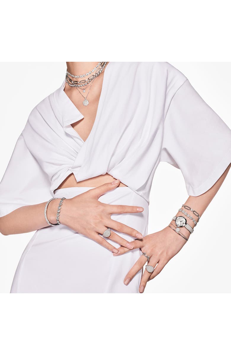 Swarovski Sublima Bangle Bracelet, Alternate, color, White/ Silver