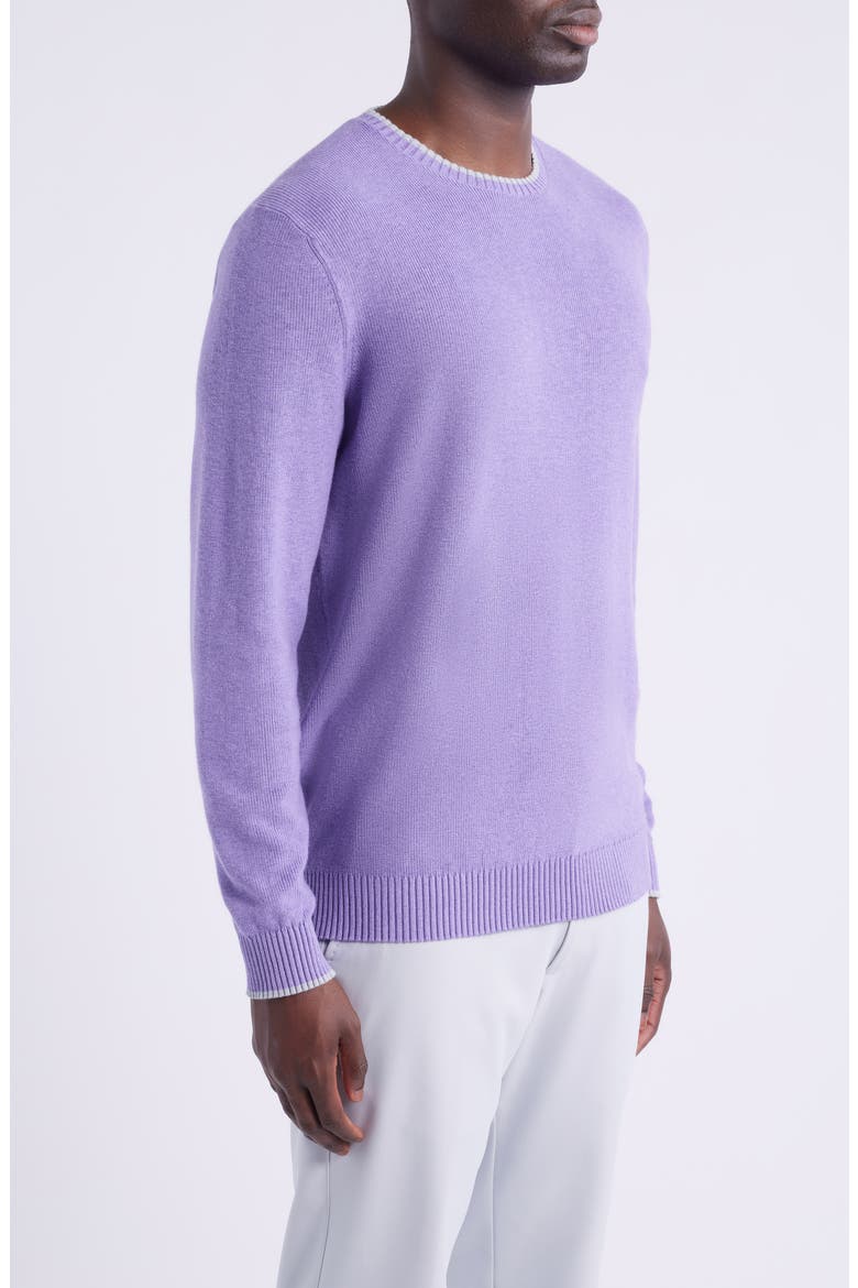 Hatched Cotton & Silk Blend Crewneck Sweater, Alternate, color, GALAXY