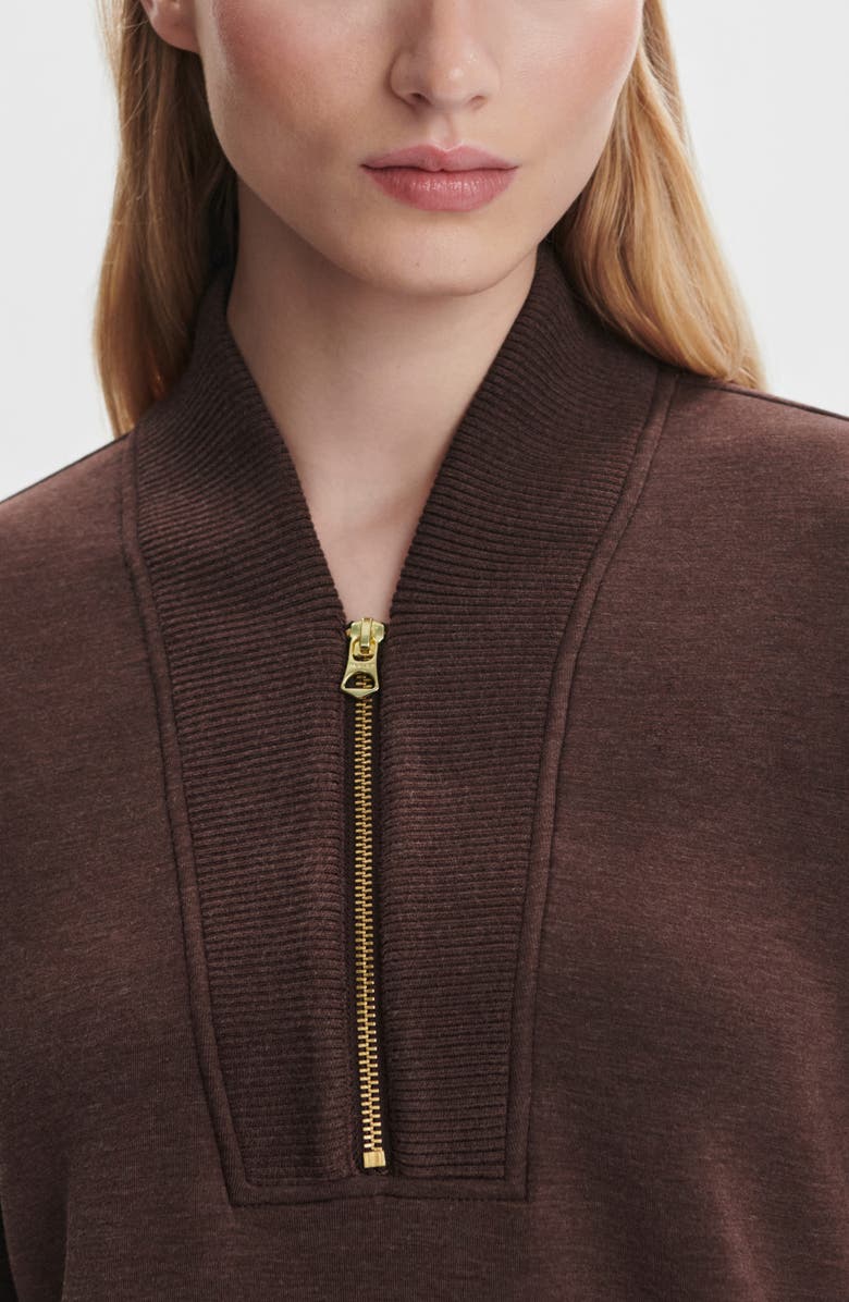 Varley Sally Half Zip Sweatshirt, Alternate, color, Coffee Bean Marl