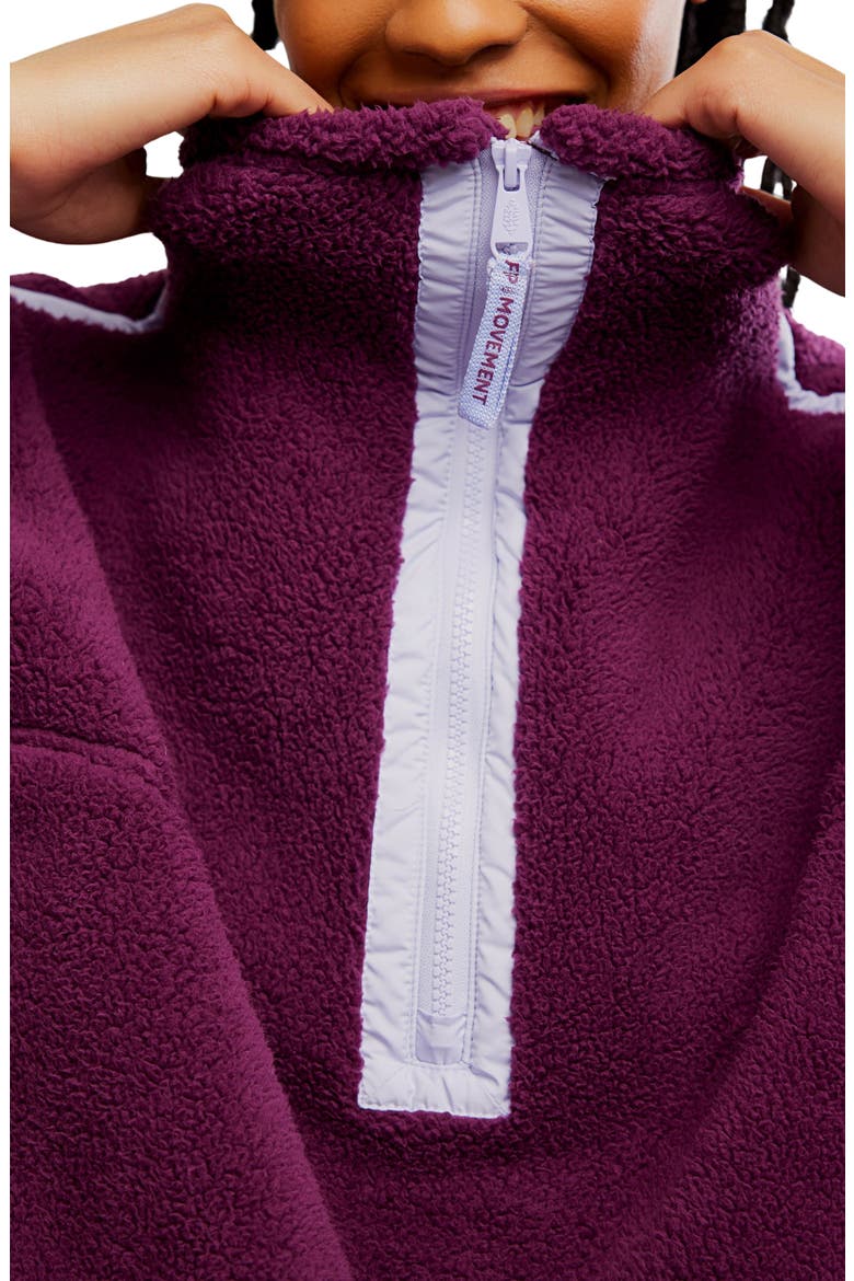 FP Movement Mountain High Fleece Half Zip Pullover, Alternate, color, BLACK CHERRY COMBO