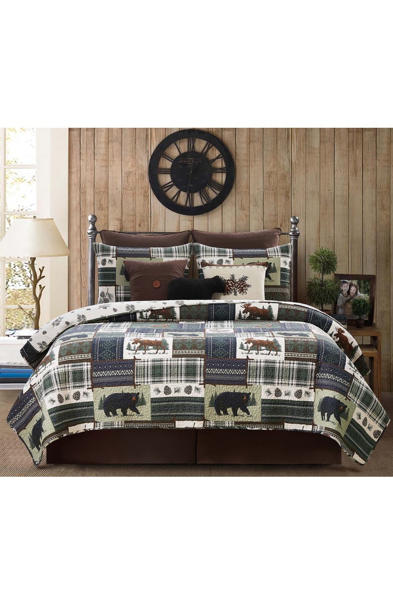 C&F Home Greenstone Pines Bedding Quilt Set, Alternate, color, Brown
