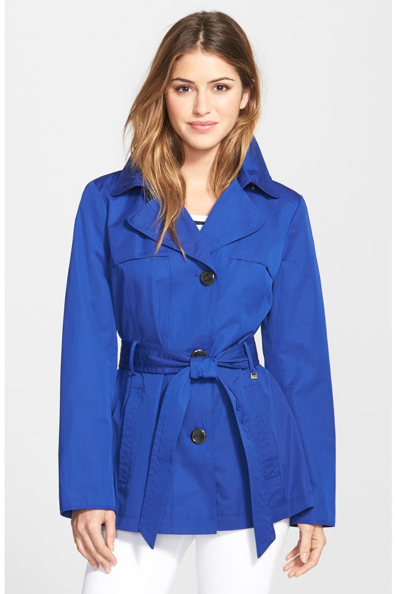 Cotton Blend Short Trench Coat, Main, color, ULTRAMARINE