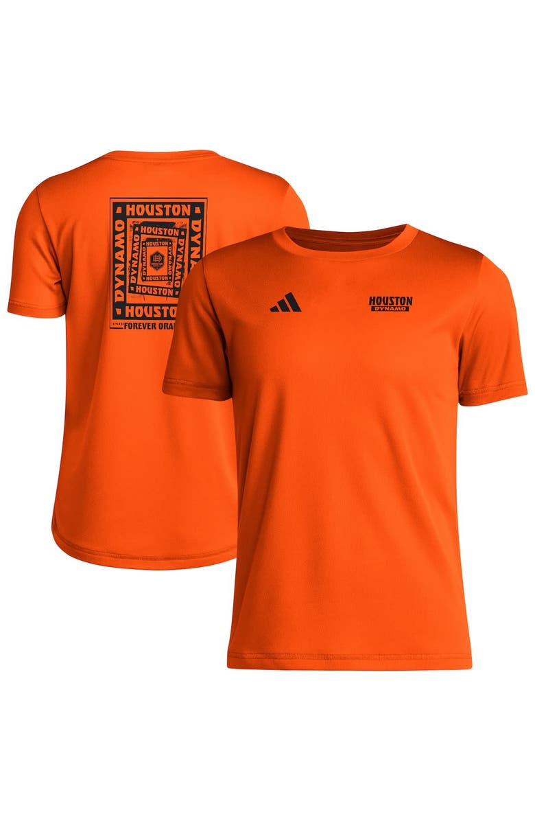 adidas Youth adidas  Orange Houston Dynamo FC Local Wrap T-Shirt, Main, color, 