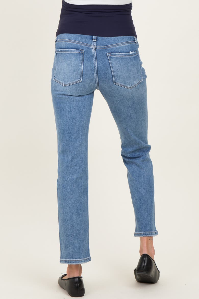 Ankle Slim Straight Leg Maternity Jeans, Alternate, color, Blue