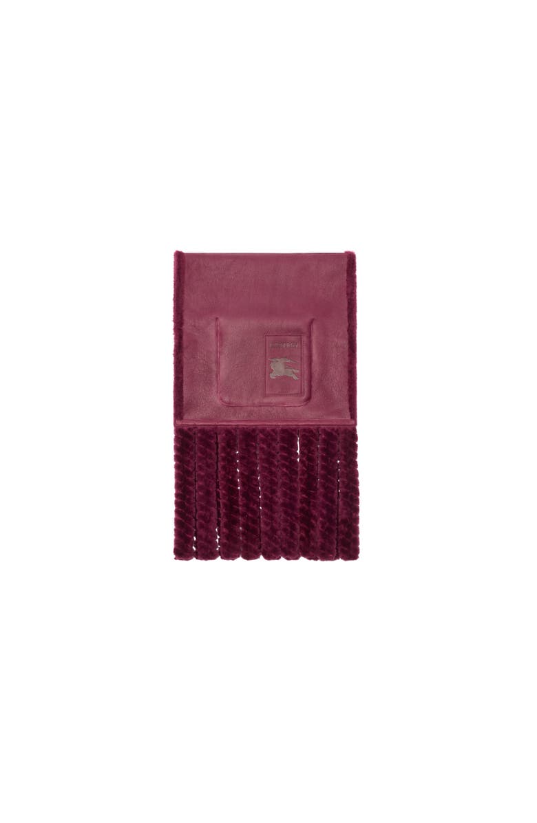 Burberry Shearling Scarf, Alternate, color, Ruby Red