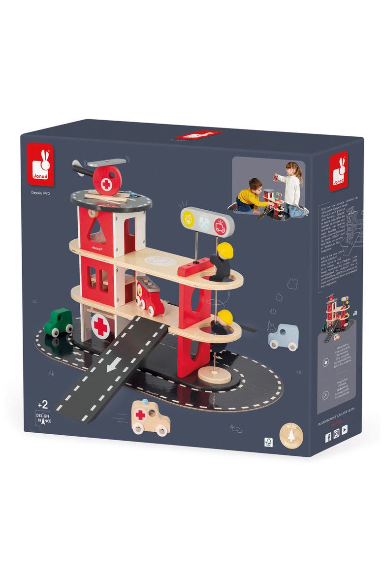 Fire Station Toy Set, Alternate, color, RED