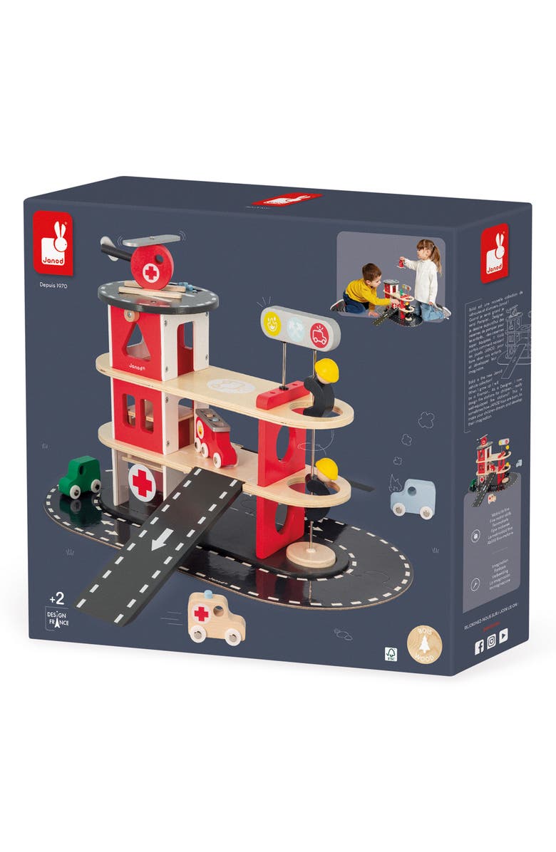 Janod Fire Station Toy Set, Alternate, color, Red