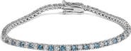 Haus of Brilliance 14K White Gold 4.0 Cttw White and Blue Lab Grown Diamond Tennis Bracelet