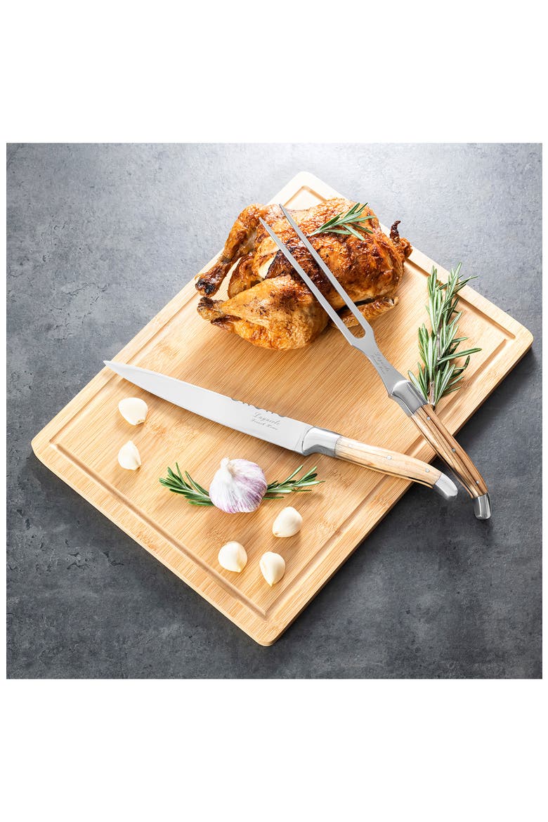 2-Piece Connoisseur Olive Wood Carving Knife & Bamboo Cutting Board, Alternate, color, OLIVE WOOD