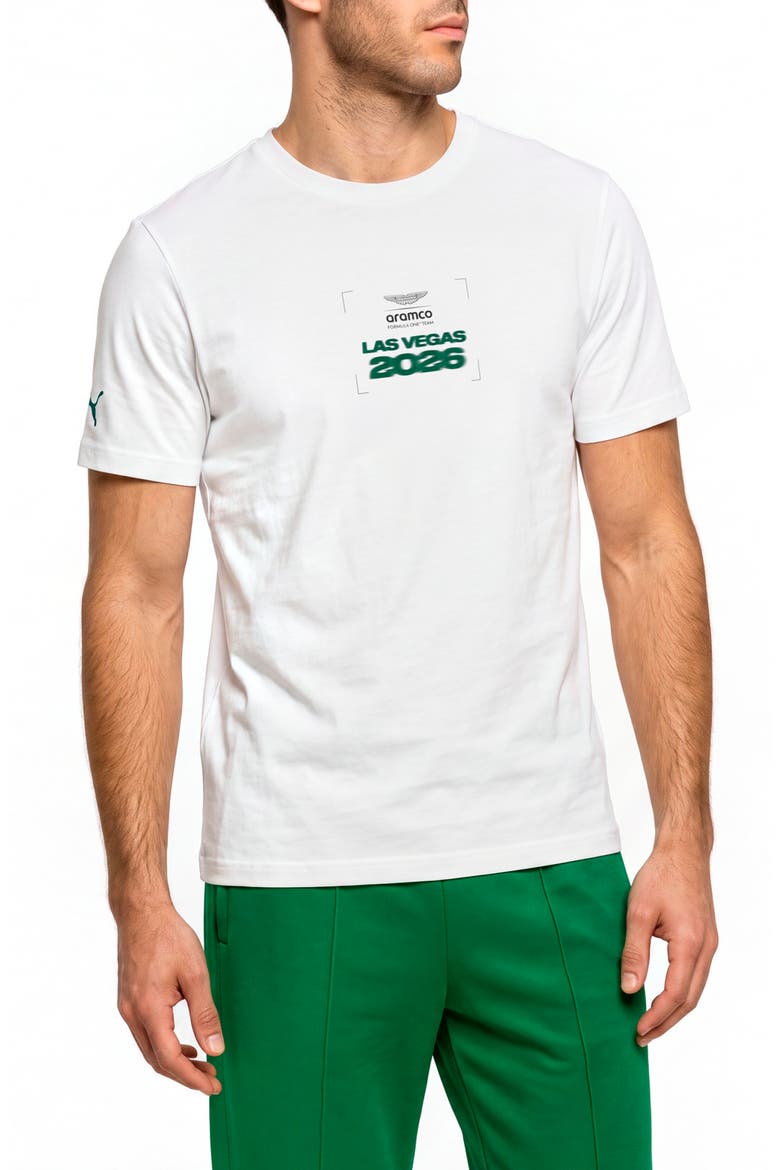 AMF1 Las Vegas Grand Prix Cotton Graphic T-Shirt, Main, color, PUMA WHITE