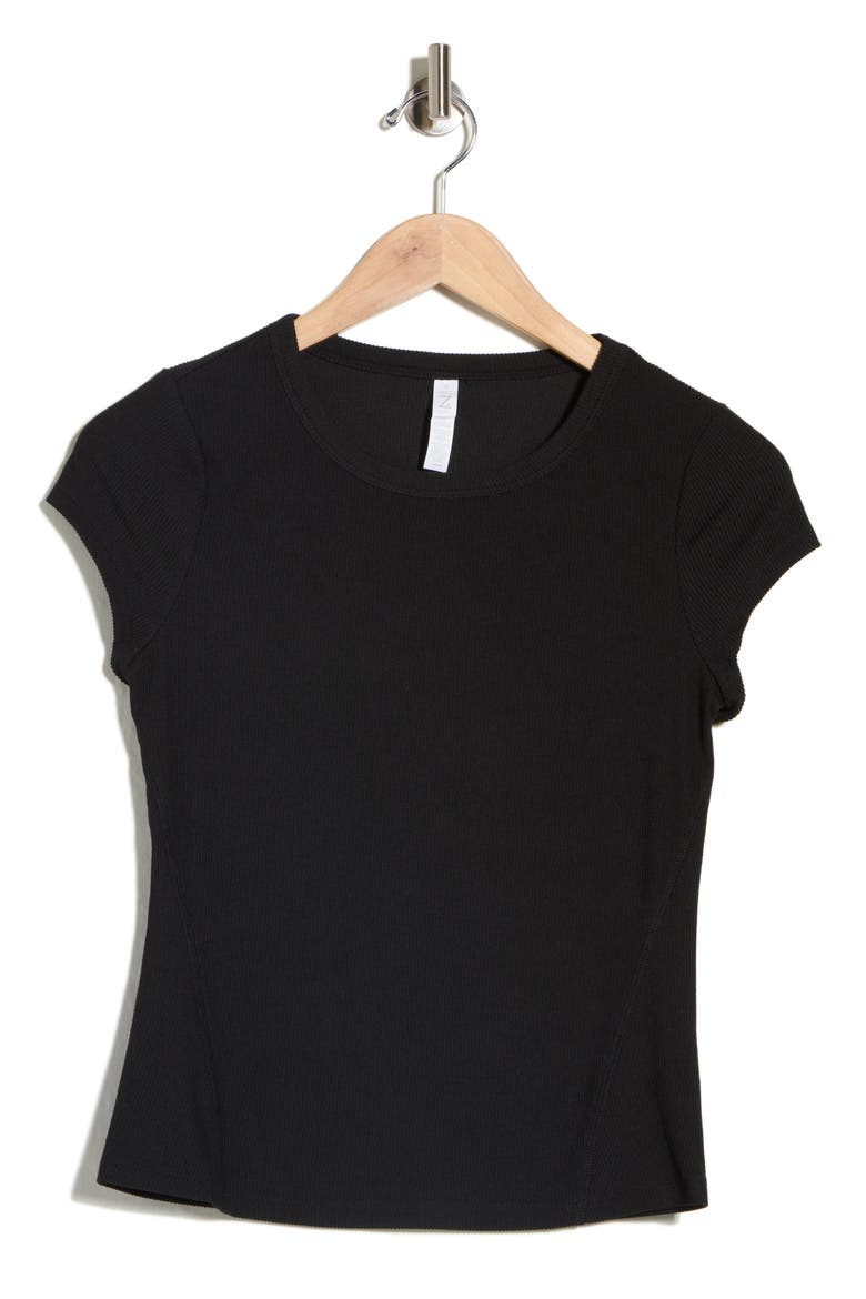 Glow Rib T-Shirt, Alternate, color, BLACK