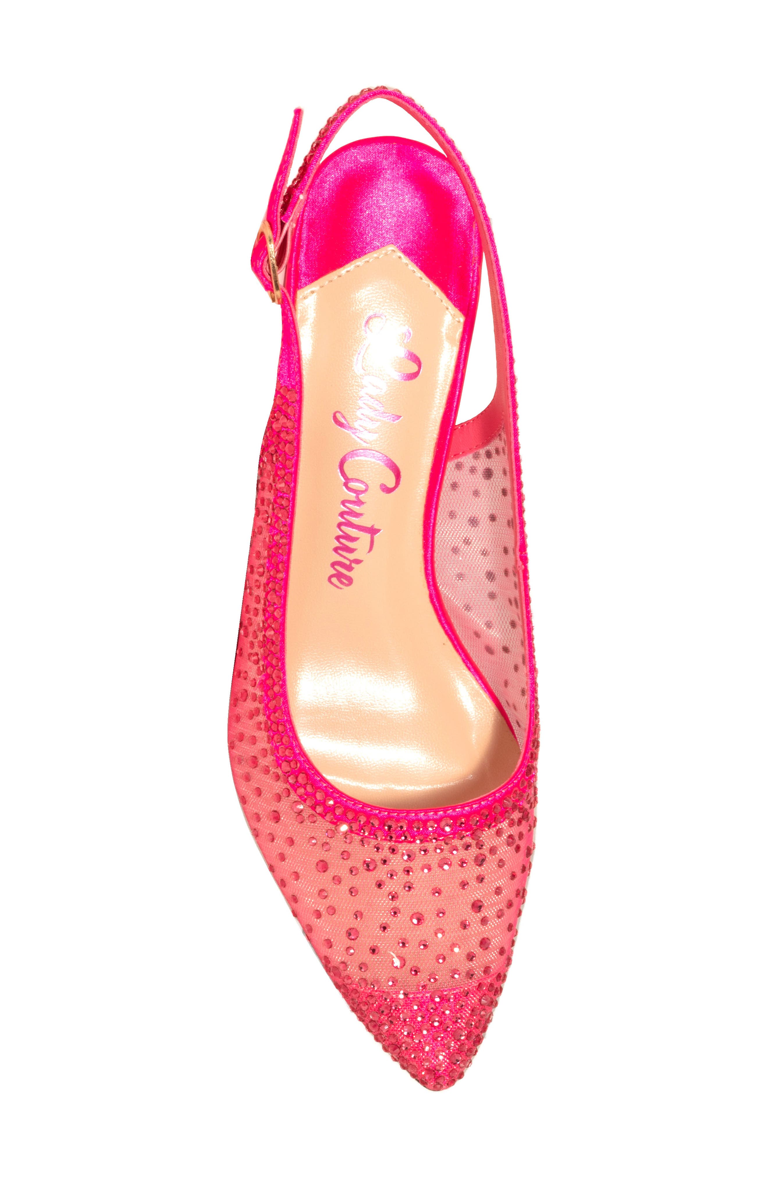 Lola Embellished Pointed Toe Slingback Pump, Alternate, color, FUSCHIA
