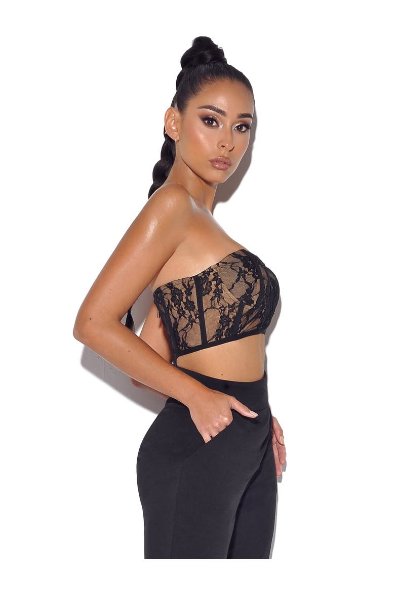 New Romance Bralette Lace Corset top, Alternate, color, Black