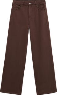 MANGO Danila Raw Hem High Waist Wide Leg Jeans