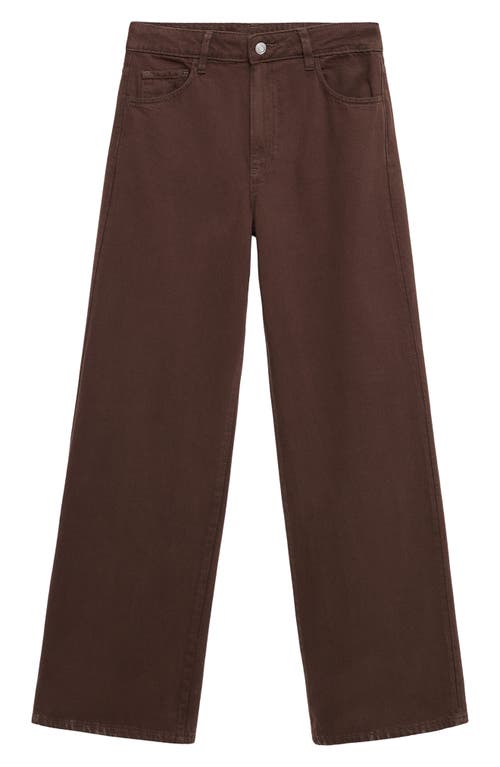 Mango Danila Raw Hem High Waist Wide Leg Jeans In Animal Print