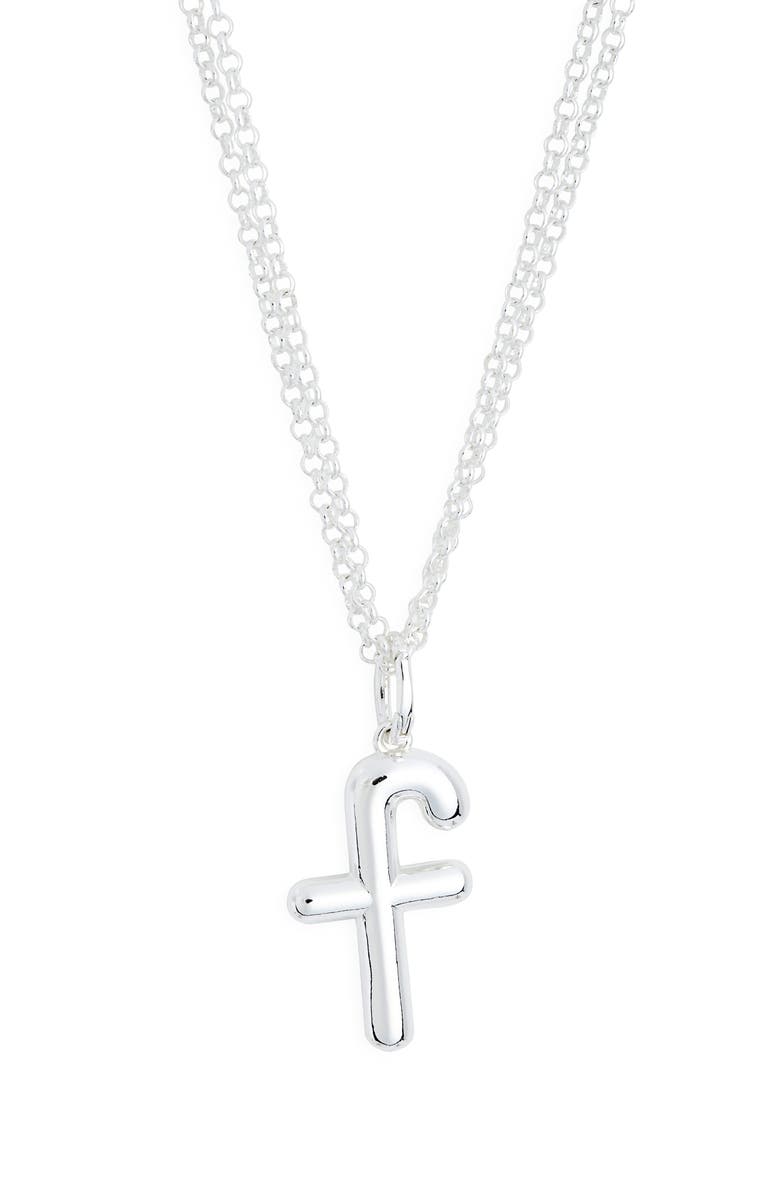 Leith Lowercase Initial Bubble Pendant Necklace, Alternate, color, F- Silver