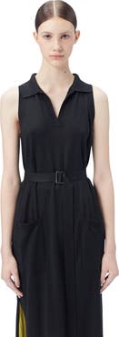 GOBI Mongolian Cashmere Sleeveless Silk Cashmere Polo Dress