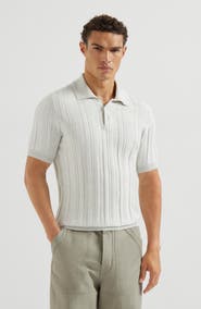 Brunello Cucinelli Jacquard knit polo shirt