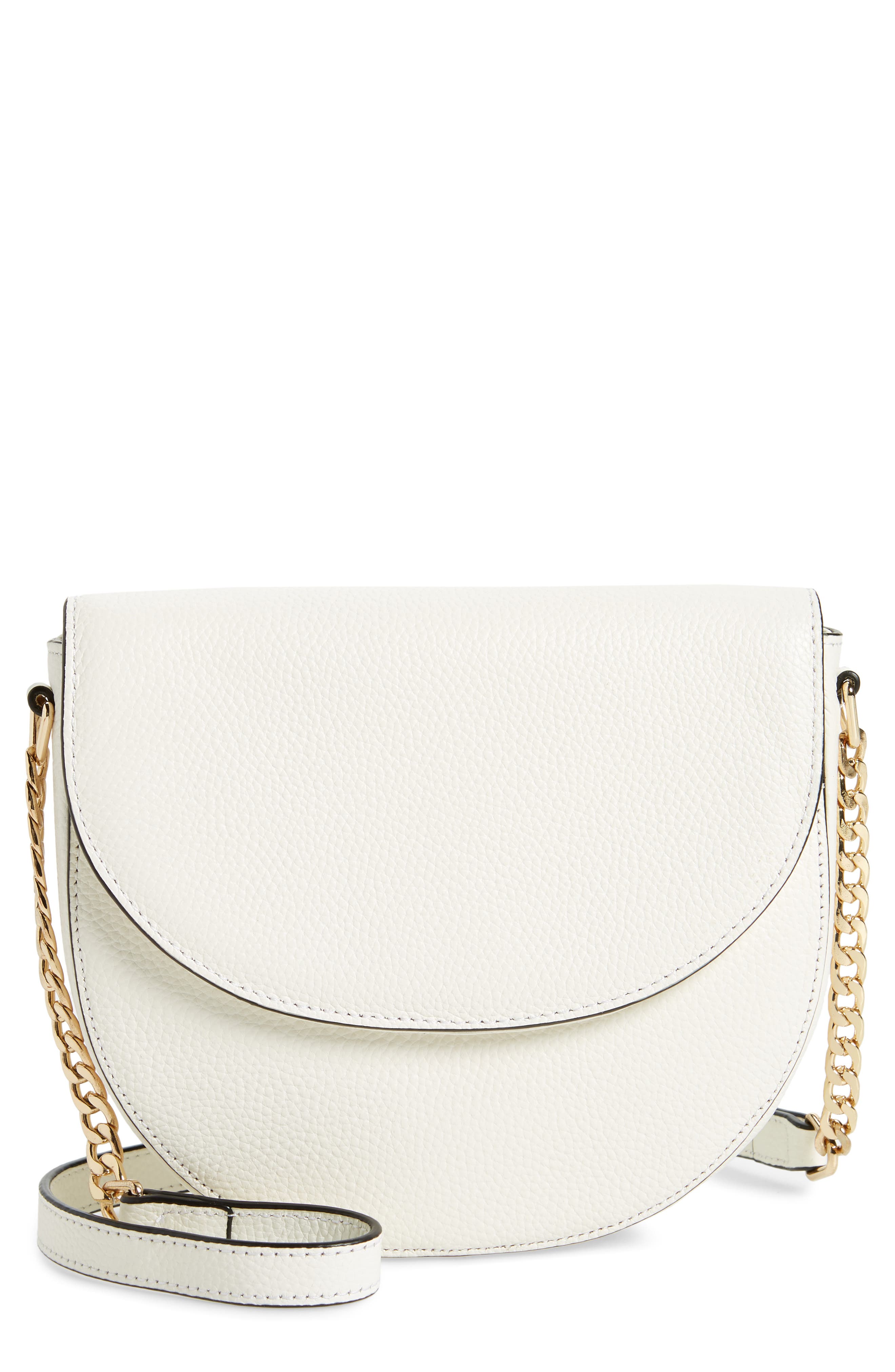 Nordstrom Ava Leather Flap Crossbody Bag, Main, color, 