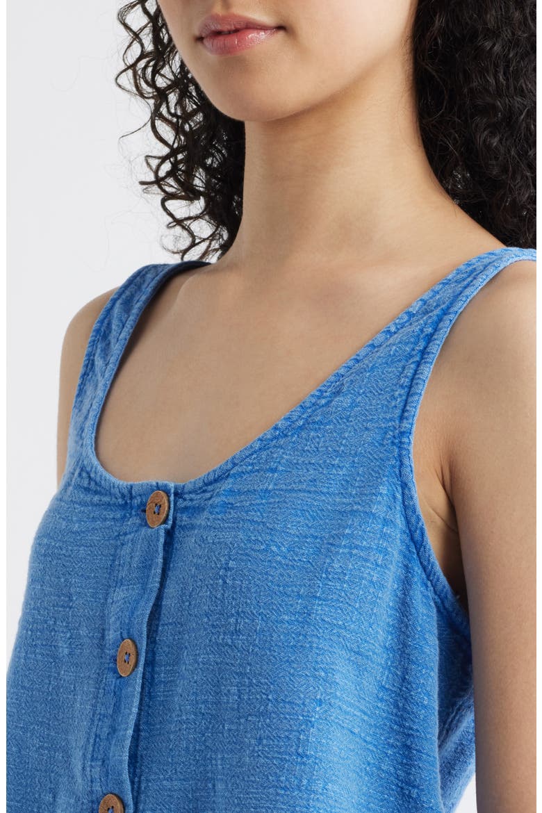Classic Surf Cotton Crop Button-Up Tank, Alternate, color, BRIGHT BLUE
