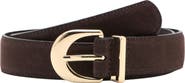 MANGO Oval Buckle Suede Belt