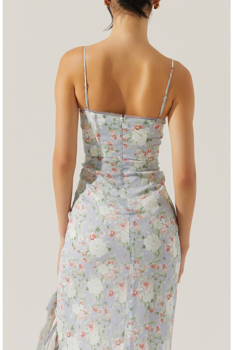 Brisbane Floral Print Asymmetric Dress, Alternate, color, LIGHT BLUE FLORAL