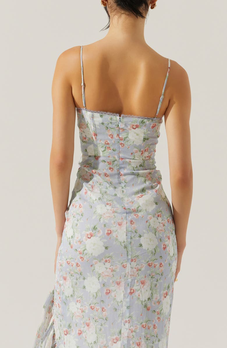 ASTR the Label Brisbane Floral Print Asymmetric Dress, Alternate, color, Light Blue Floral