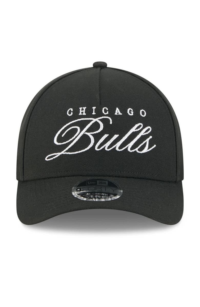 New Era Men's New Era Black Chicago Bulls 2025 NBA Draft M-Crown A-Frame 9FORTY Adjustable Hat, Alternate, color, Black