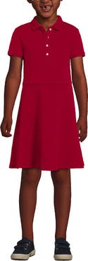 Lands' End Girls Short Sleeve Interlock Polo Dress