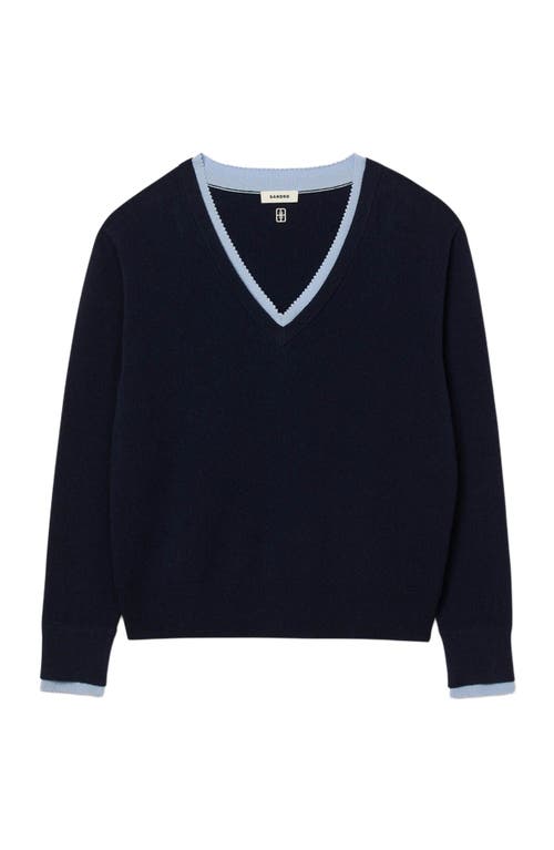 Sandro Wool And Cashmere Sweater In Blue