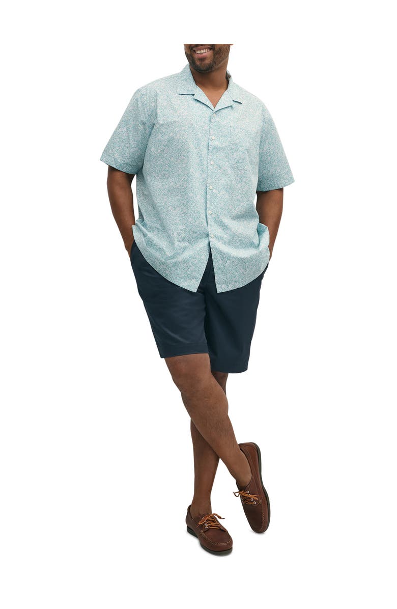 Brooks Brothers Big & Tall Non-Iron Leaf Print Sport Shirt, Alternate, color, Turquoise