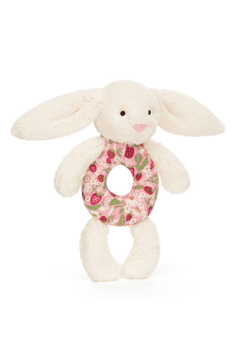 Jellycat Blossom Berry Bunny Ring Rattle, Main, color, Multi