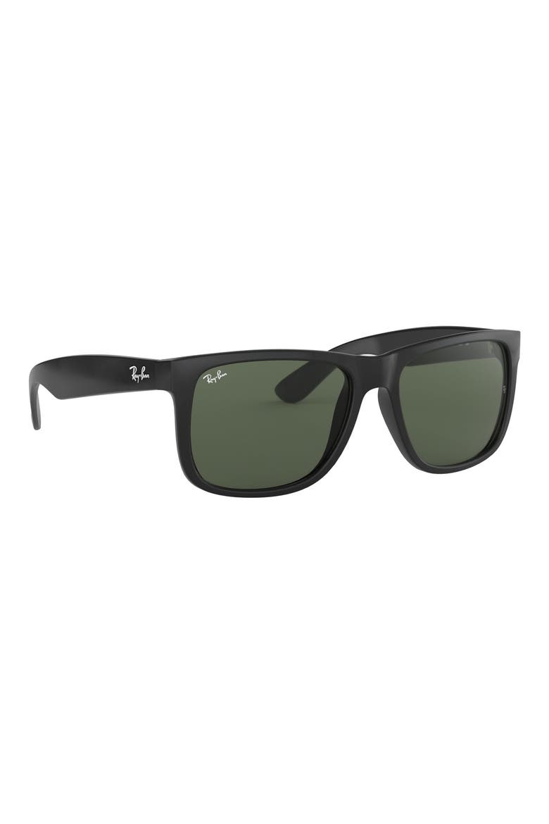 Justin 54mm Rectangular Sunglasses, Alternate, color, BLACK/ GREEN