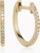 Oradina 14K Gold Shine Bright Small Diamond Hoops