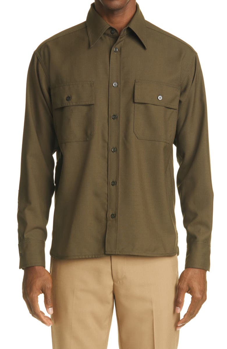 Marni '50s Fresco Wool Shirt, Main, color,